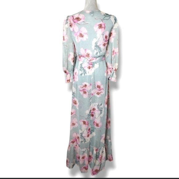 Express Sheer Floral Wrap Duster Maxi Kimono Size S/M Romantic Boho Layering - Picture 3 of 12